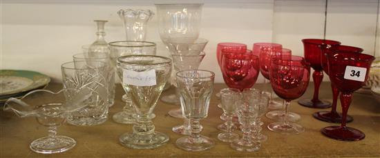 Mixed table glassware